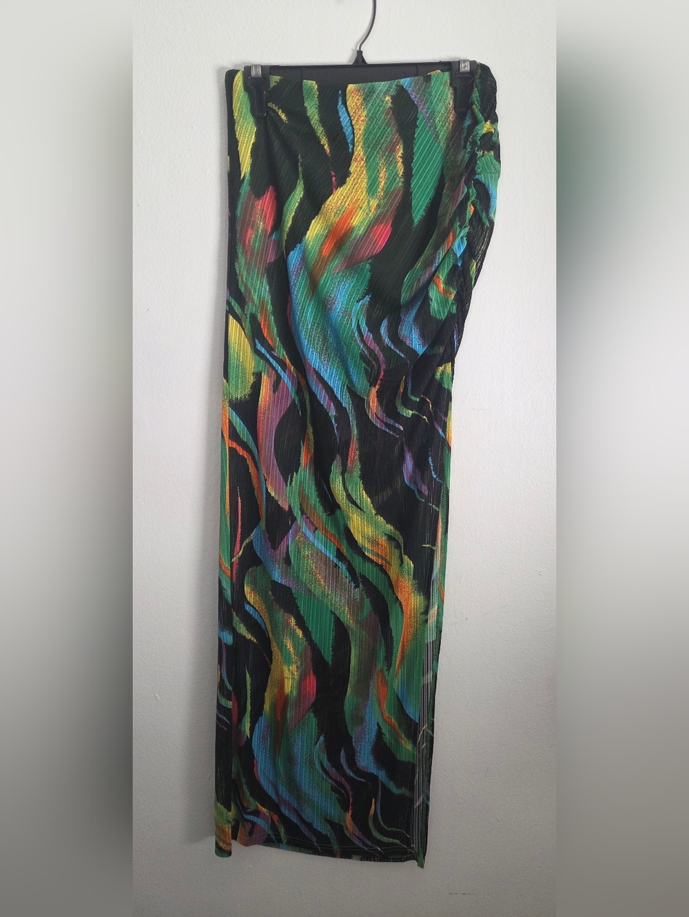 Multi-Color Abstract Print Maxi Skirt